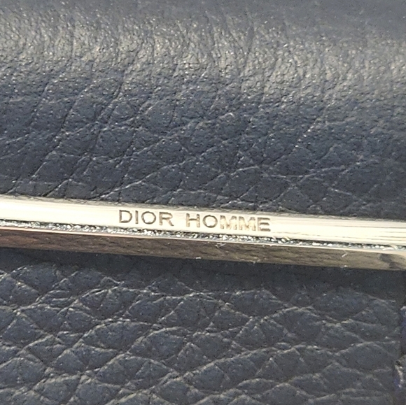 Auth! Dior Homme cowhide leather navy bag strap - Picture 14 of 14